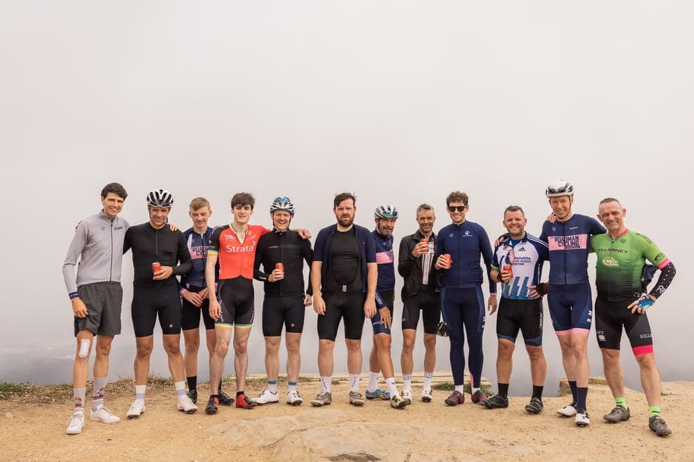 The Roadman CC crew at the summit — group photo