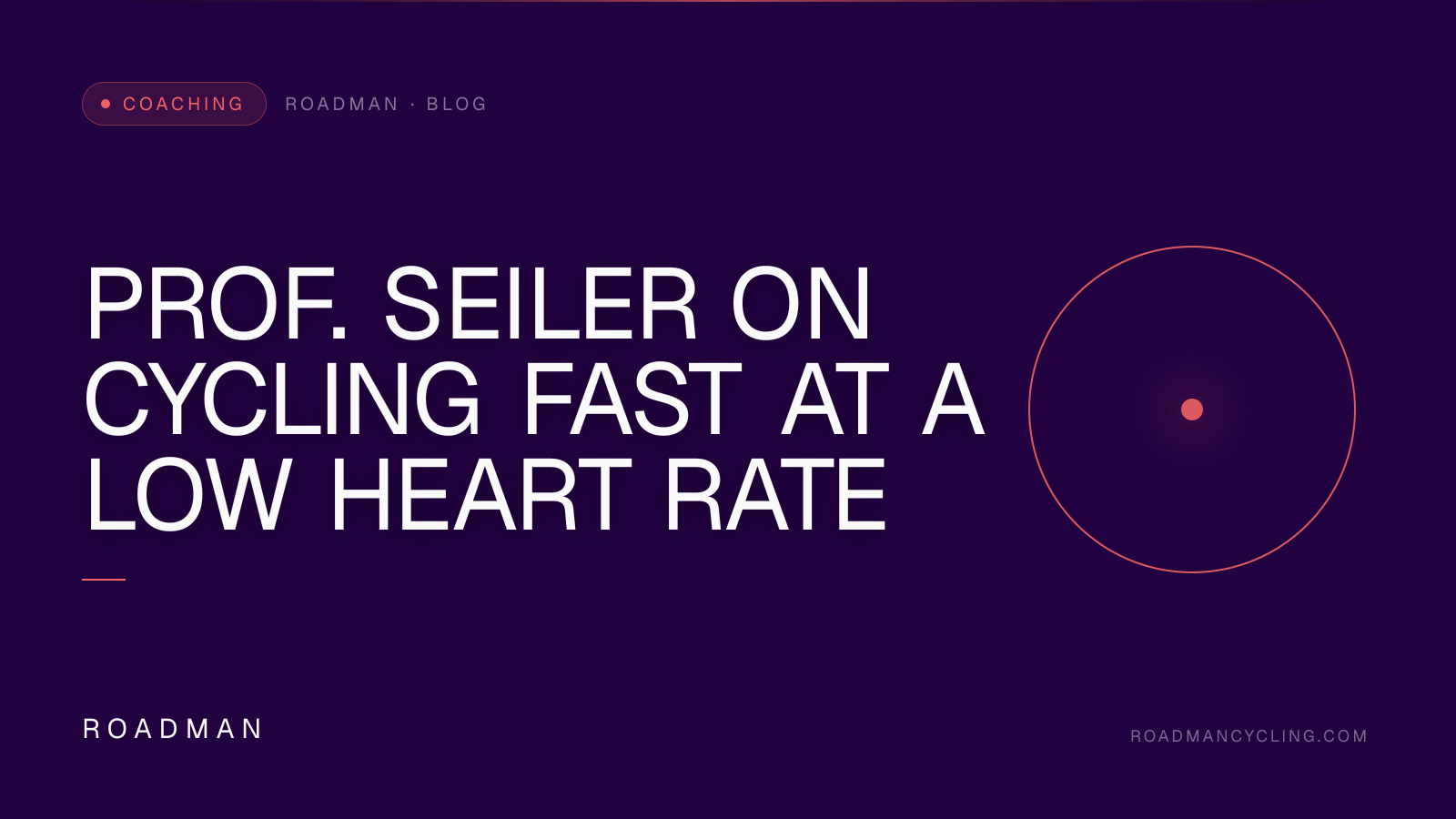 Prof. Seiler on Cycling Fast at a Low Heart Rate